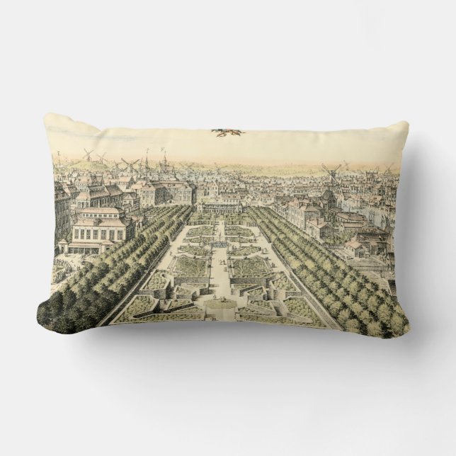 Aerial View of Formal Garden by Eric Dahlbergh Lumbar Cushion (Front)