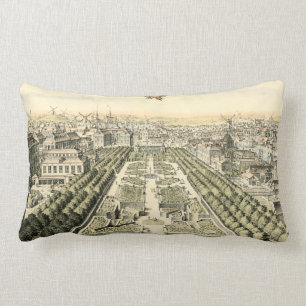 Aerial View of Formal Garden by Eric Dahlbergh Lumbar Cushion