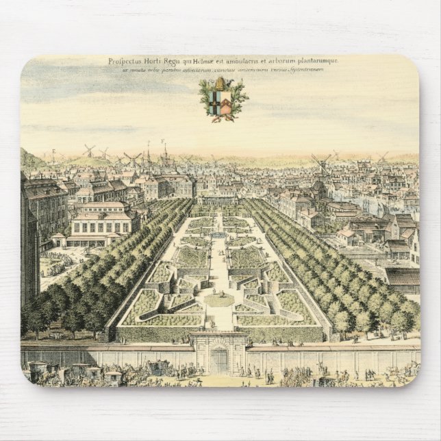 Aerial View of Formal Garden by Eric Dahlbergh Mouse Mat (Front)