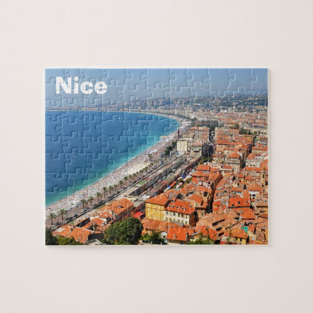 Aerial view of French Riviera in Nice, France Jigsaw Puzzle (Horizontal)