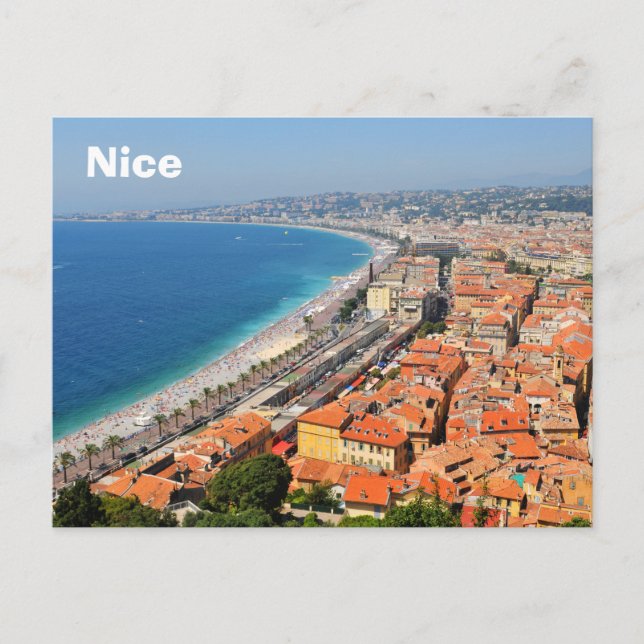 Aerial view of French Riviera in Nice, France Postcard (Front)