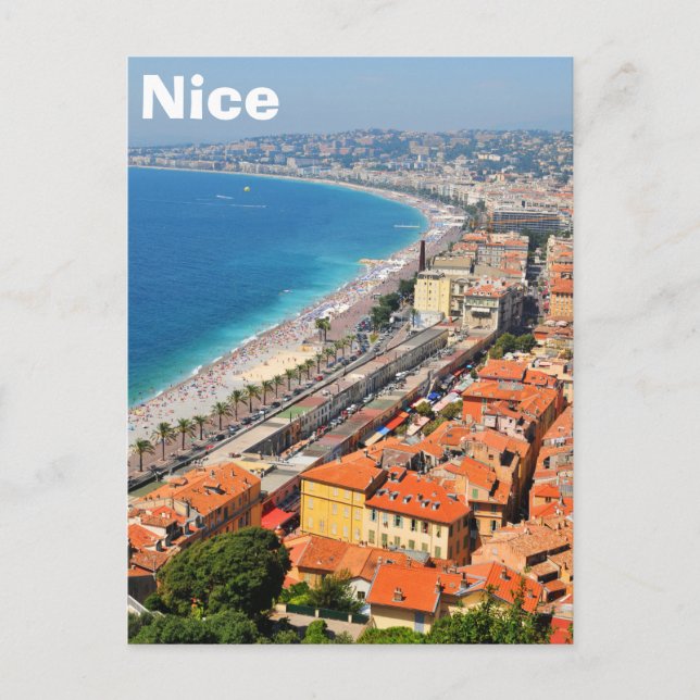 Aerial view of French Riviera in Nice, France Postcard (Front)