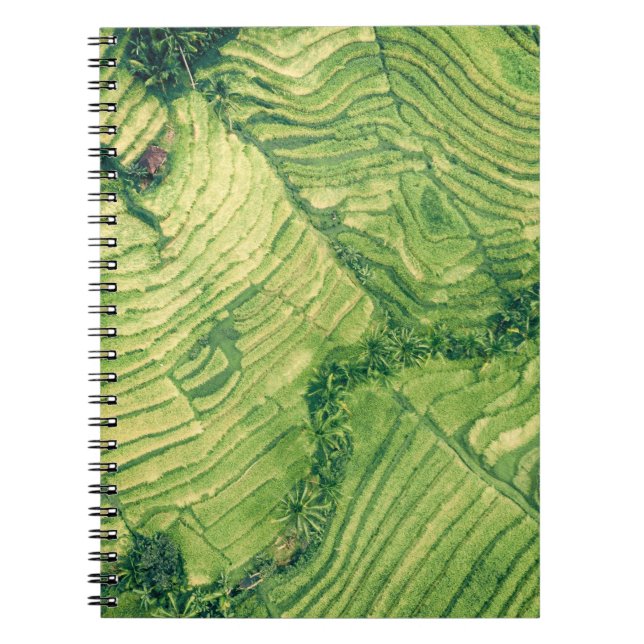 Aerial view of green field notebook (Front)