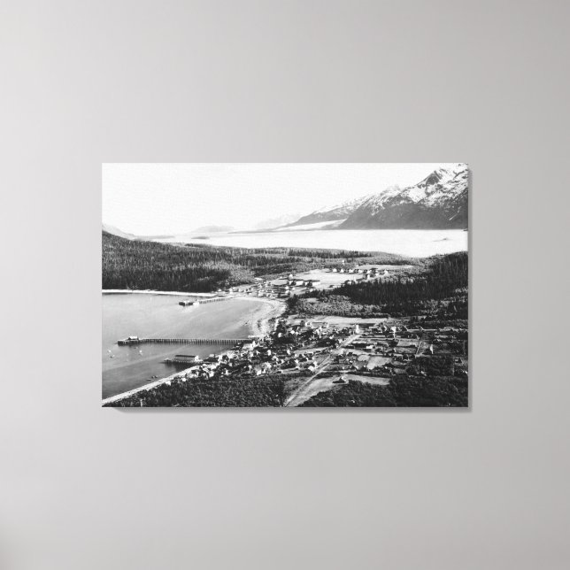 Aerial view of Haines, Alaska location of Canvas Print (Front)