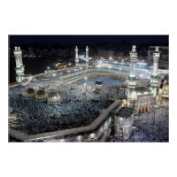 Aerial View of Hajj Pilgrims at the Kaaba, Mecca