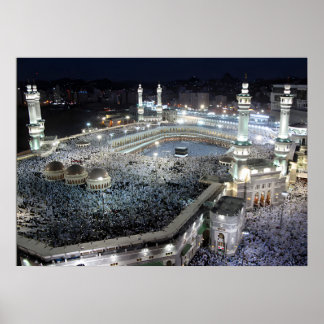 Aerial View of Hajj Pilgrims at the Kaaba, Mecca Poster