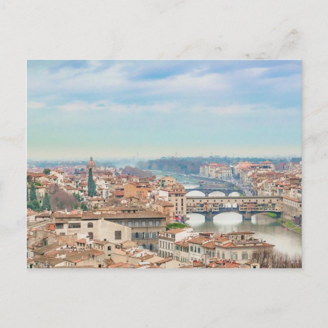 Aerial View of Historic Centre of Florence Italy Postcard (Front)