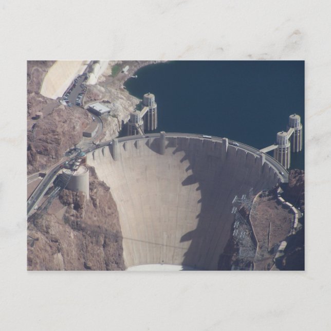 Aerial View of Hoover Dam Postcard (Front)
