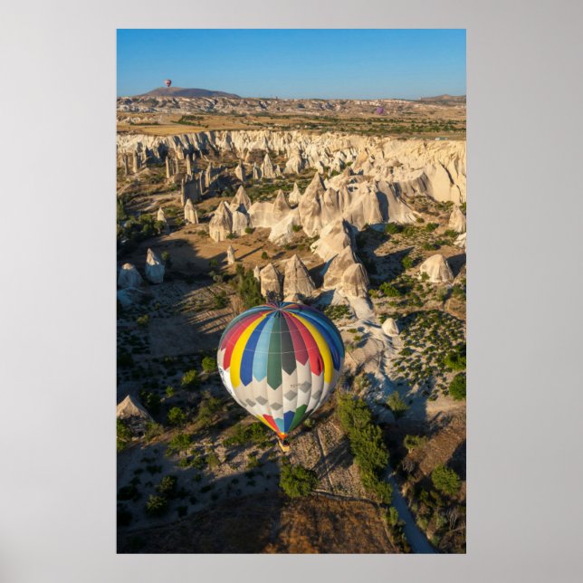 Aerial View Of Hot Air Balloons, Cappadocia Poster (Front)