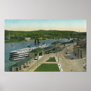 Aerial View of Hudson Navigation Dock Poster