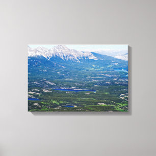 Aerial view of Jasper lakes - Canada Canvas Print