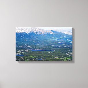 Aerial view of Jasper lakes - Canada Canvas Print