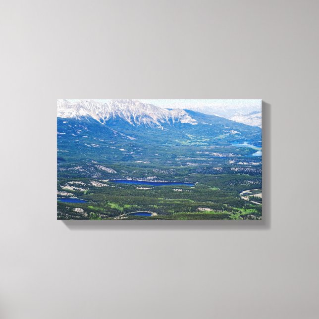 Aerial view of Jasper lakes - Canada Canvas Print (Front)