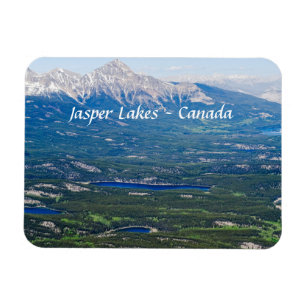 Aerial view of Jasper lakes - Canada Magnet