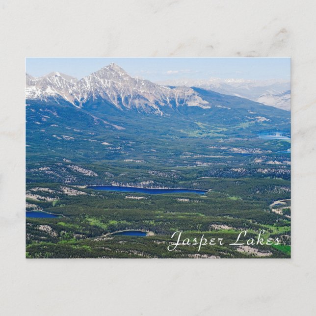 Aerial view of Jasper lakes - Canada Postcard (Front)