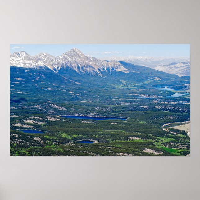Aerial view of Jasper lakes - Canada Poster (Front)