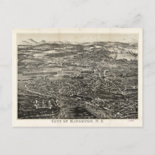Aerial View of Kingston, New York (1875) Postcard