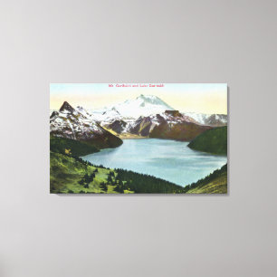 Aerial View of Lake Garibaldi and Mount Garibald Canvas Print