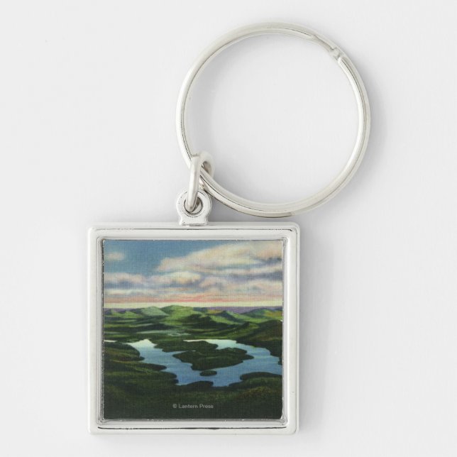 Aerial View of Lake Placid Key Ring (Front)