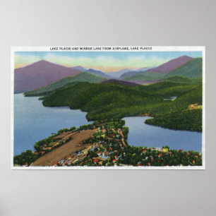 Aerial View of Lakes Placid and Mirror Poster