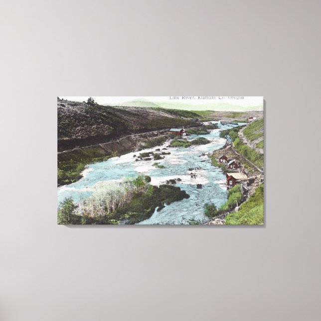 Aerial View of Link RiverKlamath County, OR Canvas Print (Front)