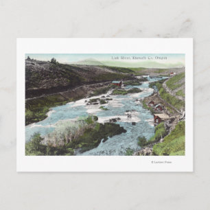 Aerial View of Link RiverKlamath County, OR Postcard