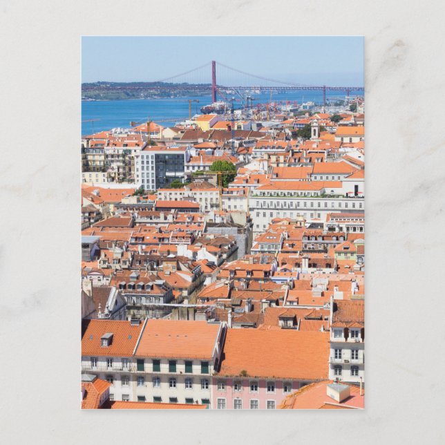 Aerial view of Lisbon, Portugal Postcard (Front)