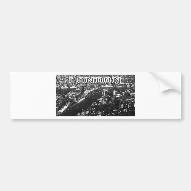 Aerial view of London Bumper Sticker (Front)