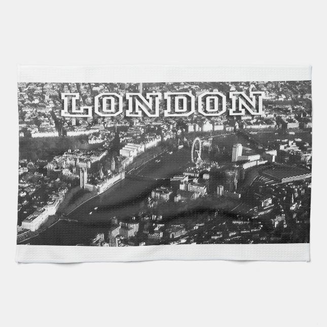Aerial view of London Tea Towel (Horizontal)
