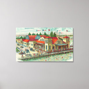 Aerial View of Luna Park Caf� and Natatorium Canvas Print