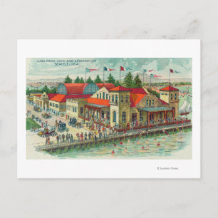 Aerial View of Luna Park Caf� and Natatorium Postcard