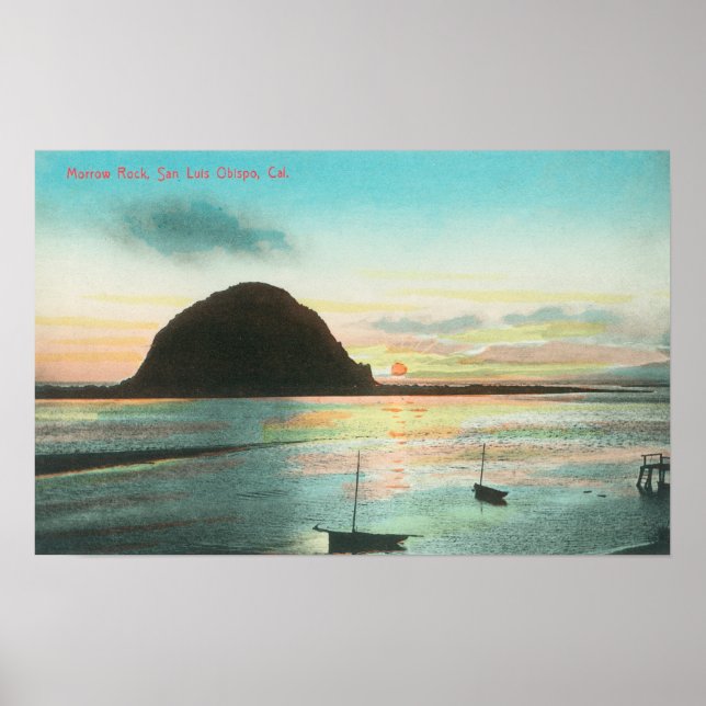 Aerial View of Morrow Rock and the Bay Poster (Front)