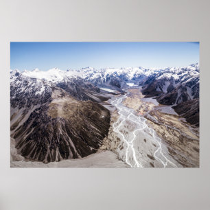 AERIAL VIEW OF MOUNTAIN RANGES POSTER