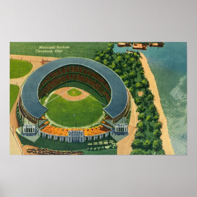 Aerial View of Municipal StadiumCleveland, OH Poster (Front)