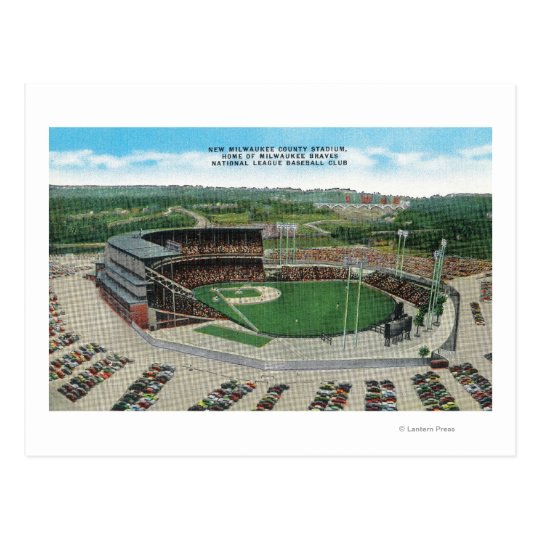 Aerial View of New Milwaukee County Stadium Postcard
