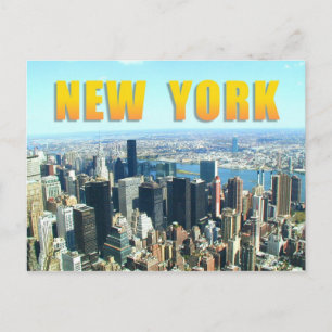 Aerial view of New York City Postcard