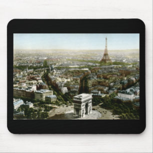 Aerial View of Paris, France Vintage Mouse Mat