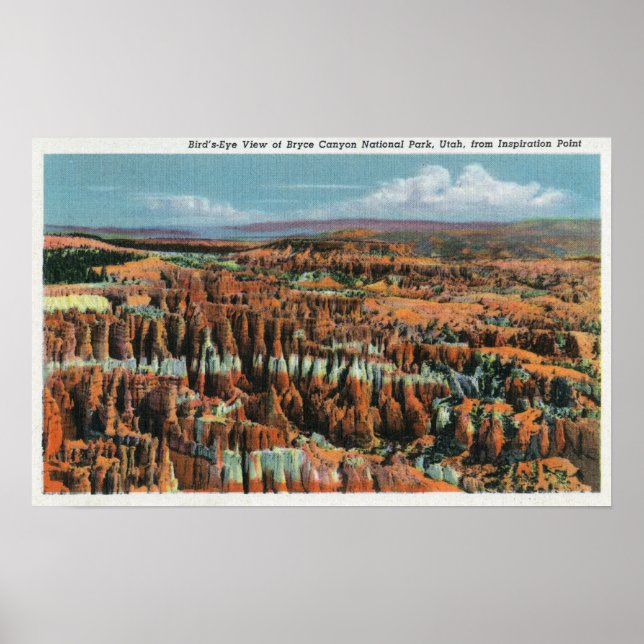 Aerial View of Park from Inspiration Point Poster (Front)