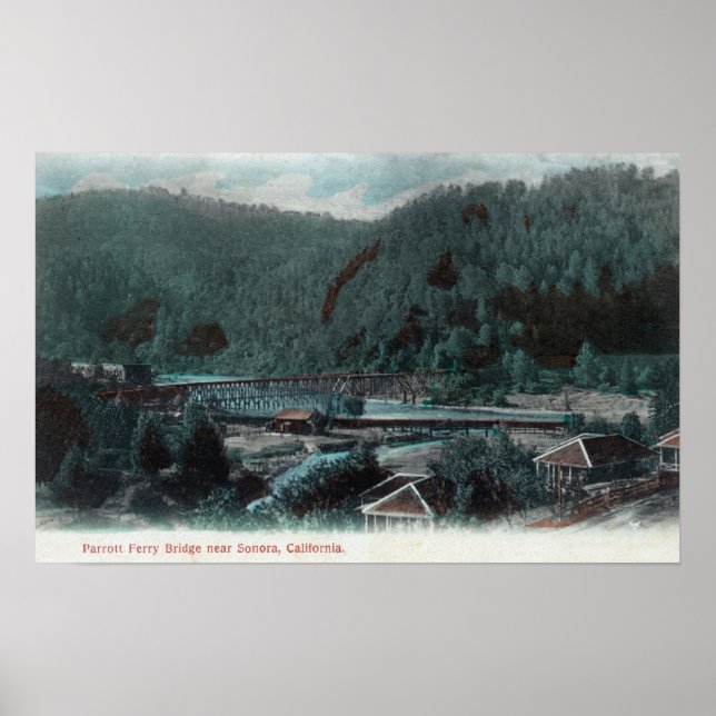 Aerial View of Parrott Ferry BridgeSonora, CA Poster (Front)
