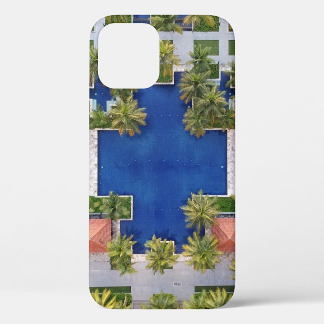 Aerial view of pool surrounded by palm trees Case-Mate iPhone case (Back)