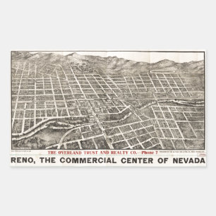 Aerial View of Reno, Nevada (1907) Rectangular Sticker