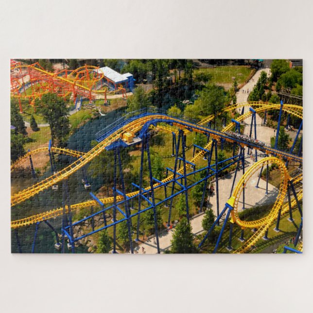 Aerial view of Roller Coasters Jigsaw Puzzle (Horizontal)