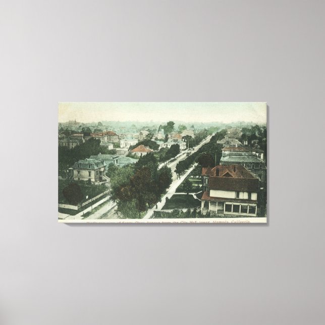 Aerial View of Santa Clara AveAlameda, CA Canvas Print (Front)