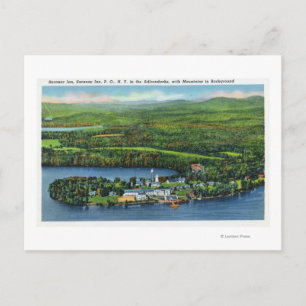 Aerial View of Saranac Inn Postcard