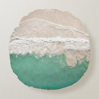 AERIAL VIEW OF SEASHORE ROUND CUSHION
