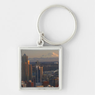 Aerial view of Seattle city skyline 2 Key Ring