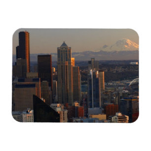 Aerial view of Seattle city skyline 2 Magnet