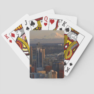 Aerial view of Seattle city skyline 2 Playing Cards
