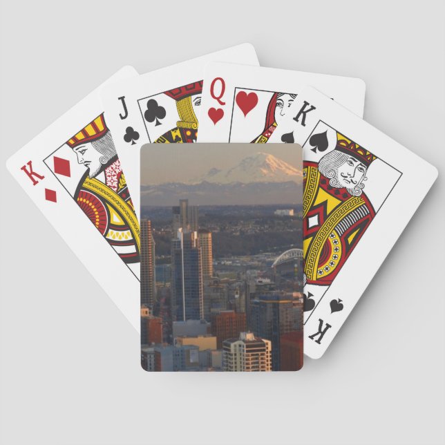 Aerial view of Seattle city skyline 2 Playing Cards (Back)