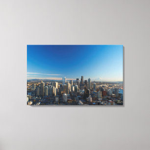 Aerial view of Seattle city skyline Canvas Print